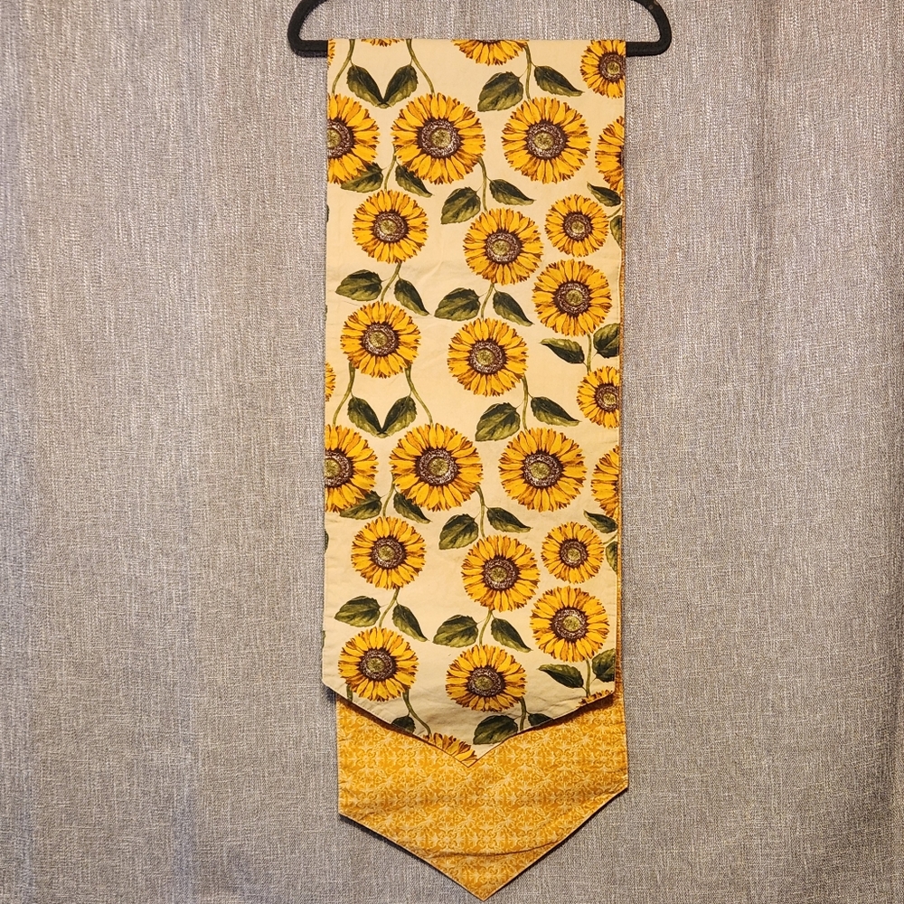 Sunflower Table Runner Reversible 12.5" wide x 70" long